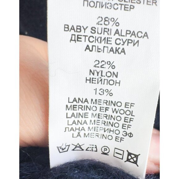 Tonet Navy Blue Sequin Detail Mock neck Pullover Sweater 44/S - Picture 9 of 9